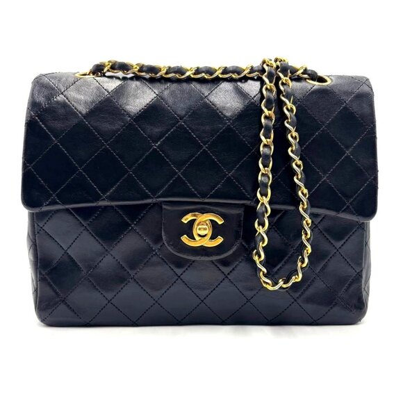 Authentic CHANEL Vintage Classic Double Flap Bag Lambskin Chain Shoulder Purse - Picture 1 of 16